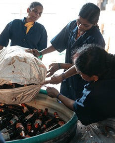 genbrug glas upcycled skål sandblæst mønster