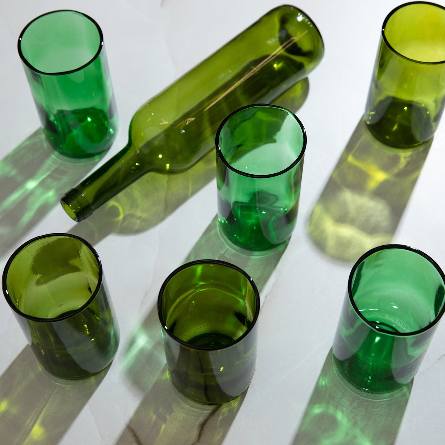 genbrug glas upcycled patentlåg sandblæst mønster