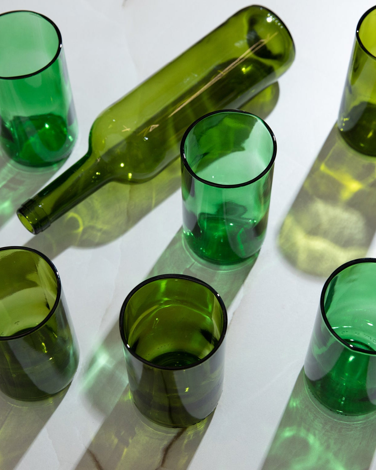 genbrug glas upcycled patentlåg sandblæst mønster