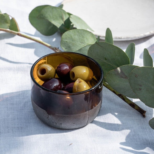 genbrug glas upcycled skål sandblæst mønster