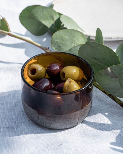 genbrug glas upcycled skål sandblæst mønster