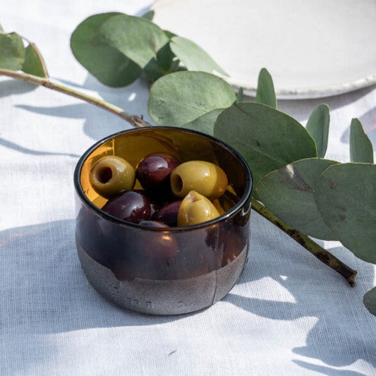 genbrug glas upcycled skål sandblæst mønster