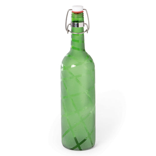 genbrug glas upcycled patentlåg sandblæst mønster