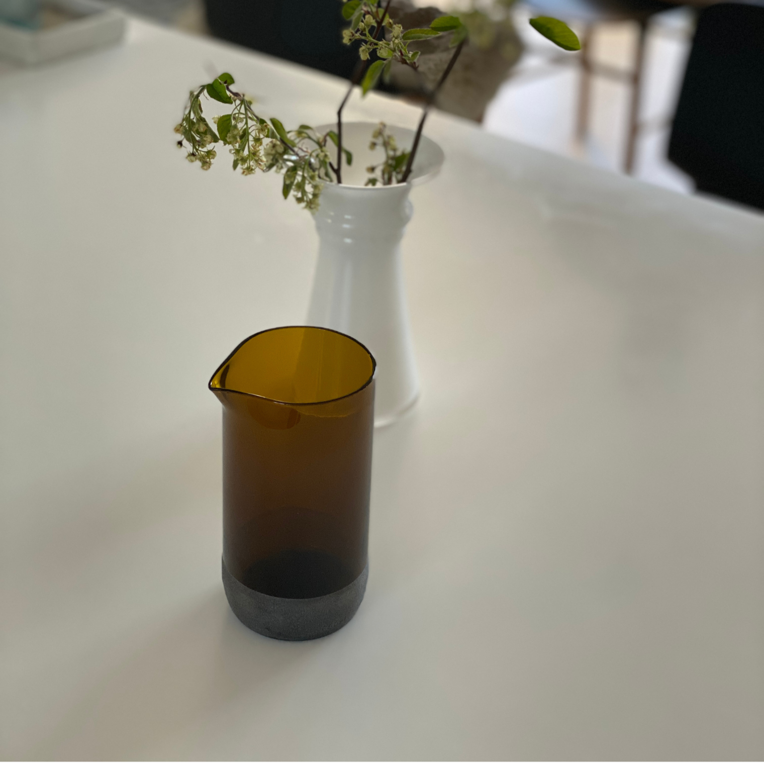 genbrug glas upcycled karaffel sandblæst mønster