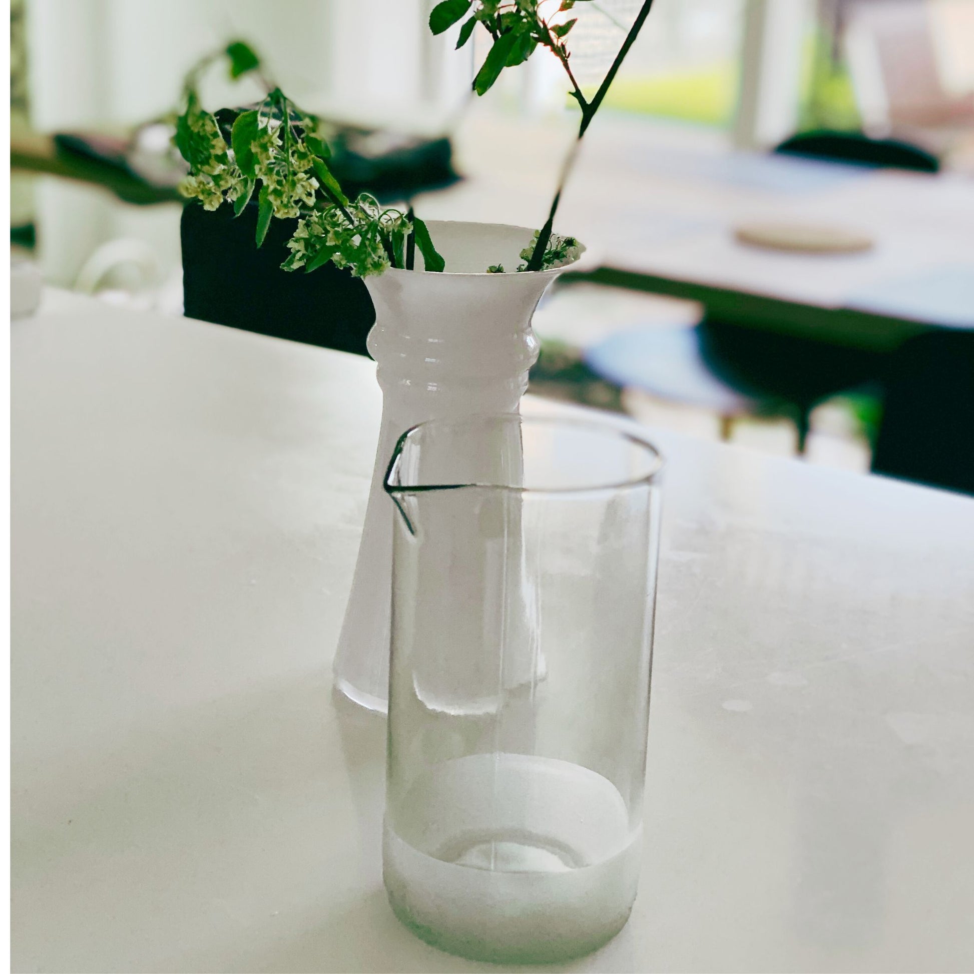 genbrug glas upcycled karaffel sandblæst mønster