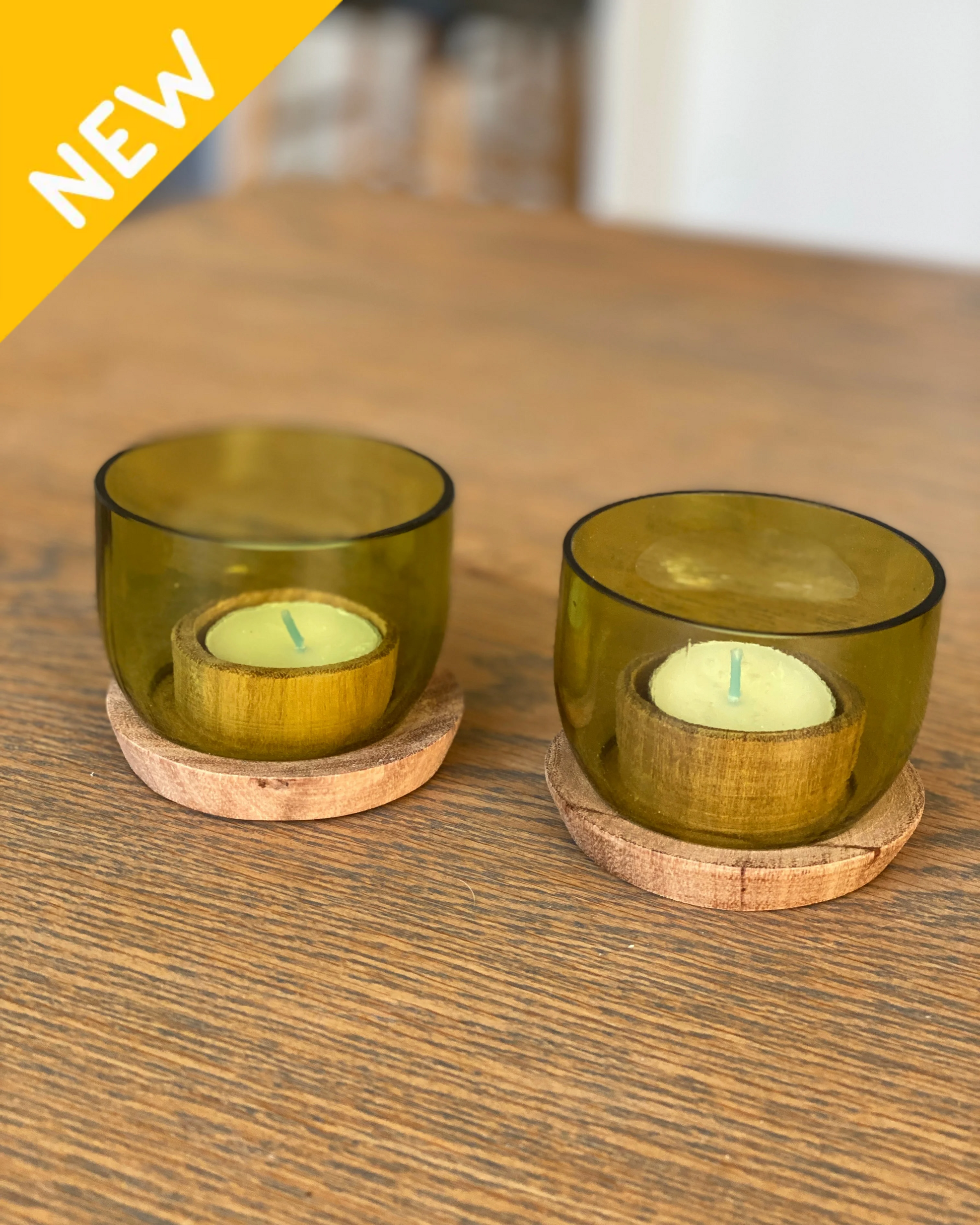 Badged - Glas til fyrfadslys - Taa - 2 stk - højde 6 cm