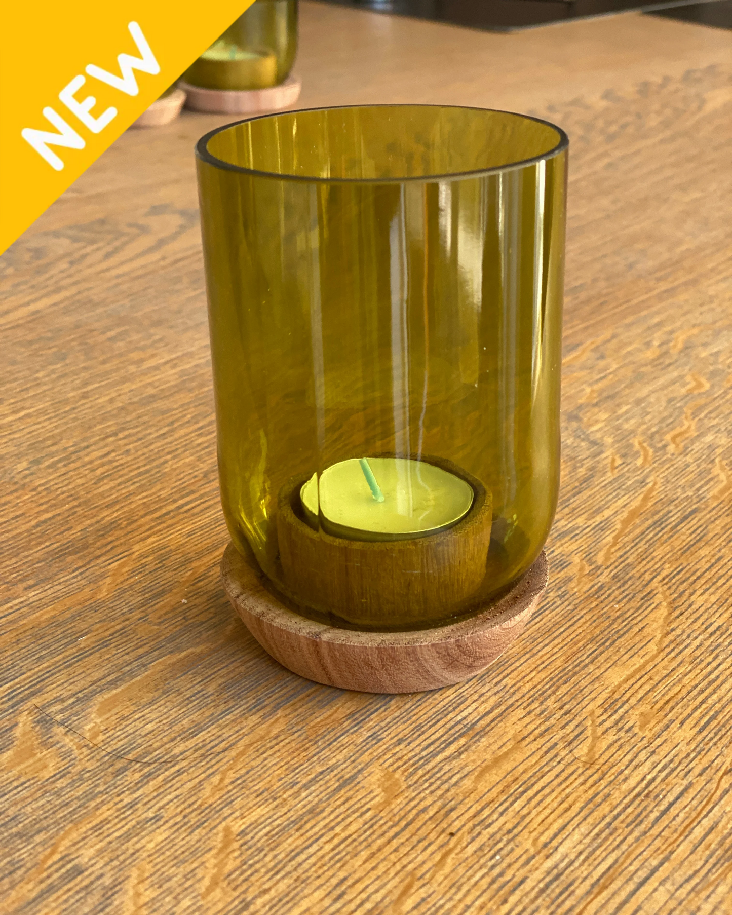 Badged - Højt Glas til fyrfadslys - Taa - 1 stk - højde 11,5 cm