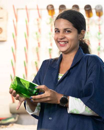 genbrug glas upcycled karaffel sandblæst mønster